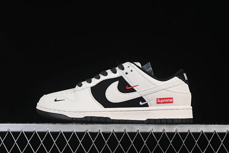 All categories Nk SB Dunk Series Nk SB Dunk Low High-end customized low-top sneakers Nike SB Dunk Low Supreme joint beige and black stitching Anniversary high-end customized low-top casual sneakers JP1628-010
